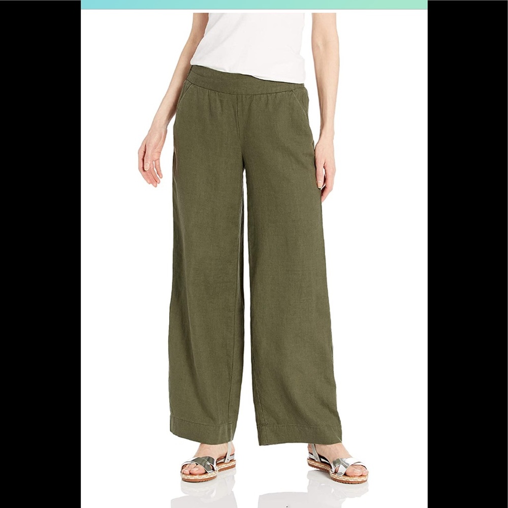 Daily Ritual Women's Linen Wide-Leg Pant size  14